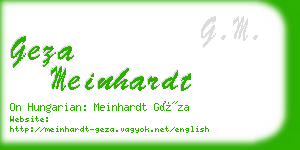 geza meinhardt business card